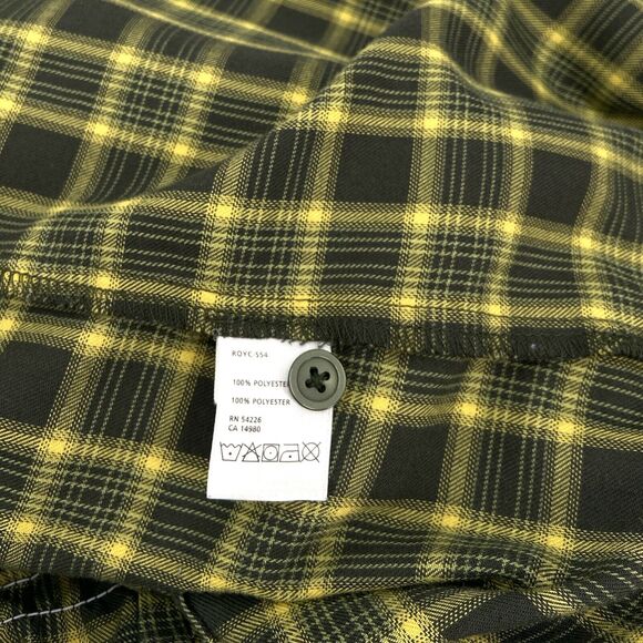 Royal Robbins Womens Button Up Plaid Green‎ Yellow Size Med Zip Pocket Elastic - Picture 8 of 9